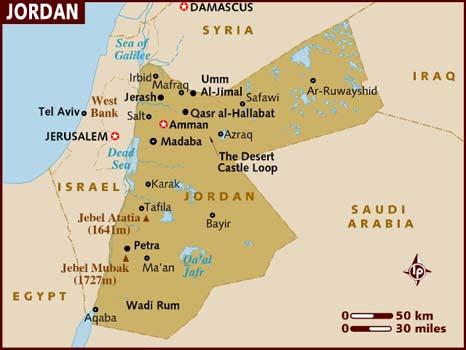 Jordanian kartta.
